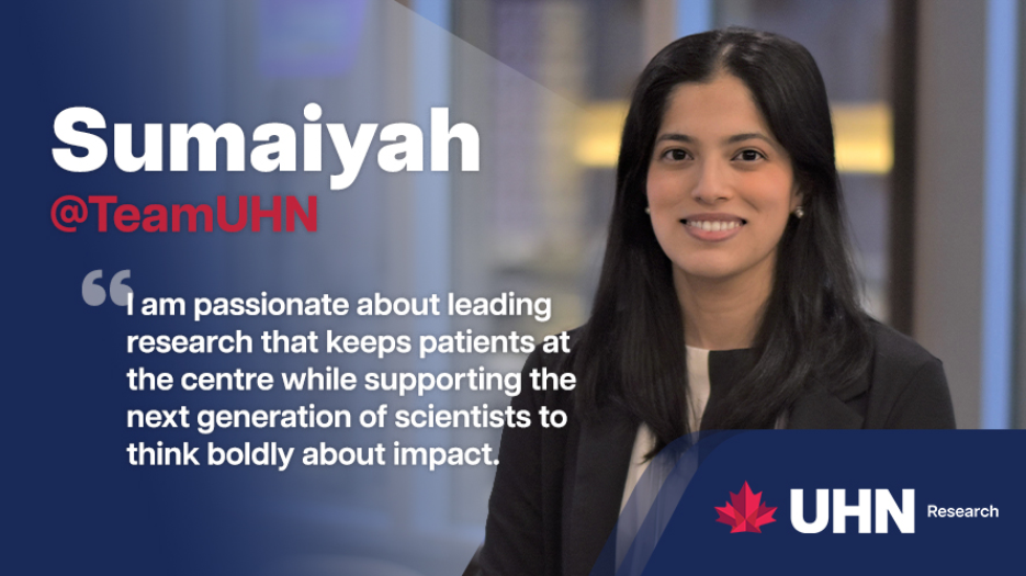 Smiling woman dressed professionally with her name and a quote to her left